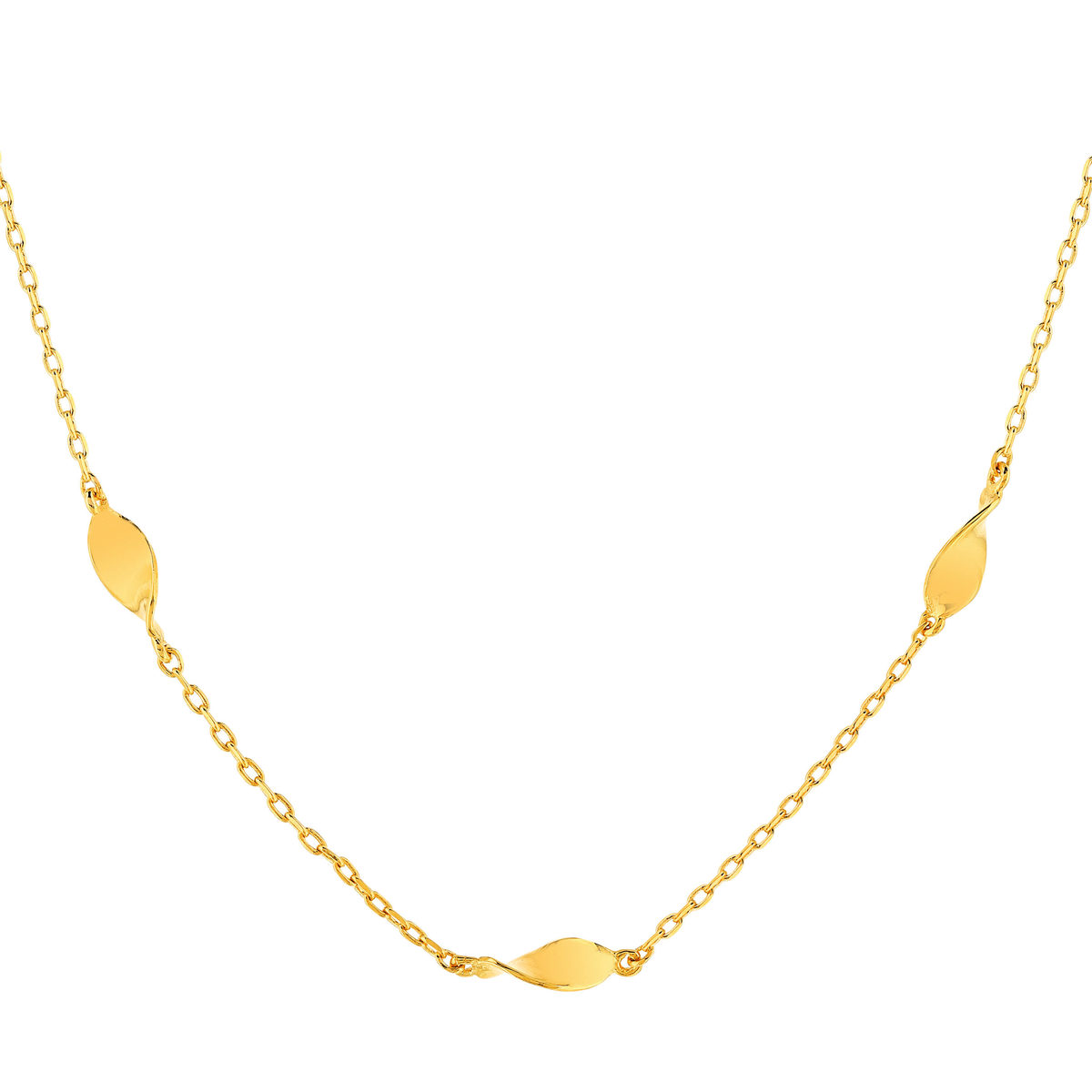 Collier plaqué or 48 cm motif torsadés