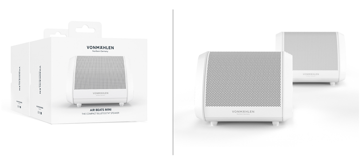 Vonmählen - Air Beats Mini - Compact Bluetooth Speaker, White