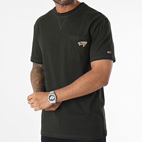 Tee Shirt Poche Classic Signature 7820 Vert Kaki Foncé