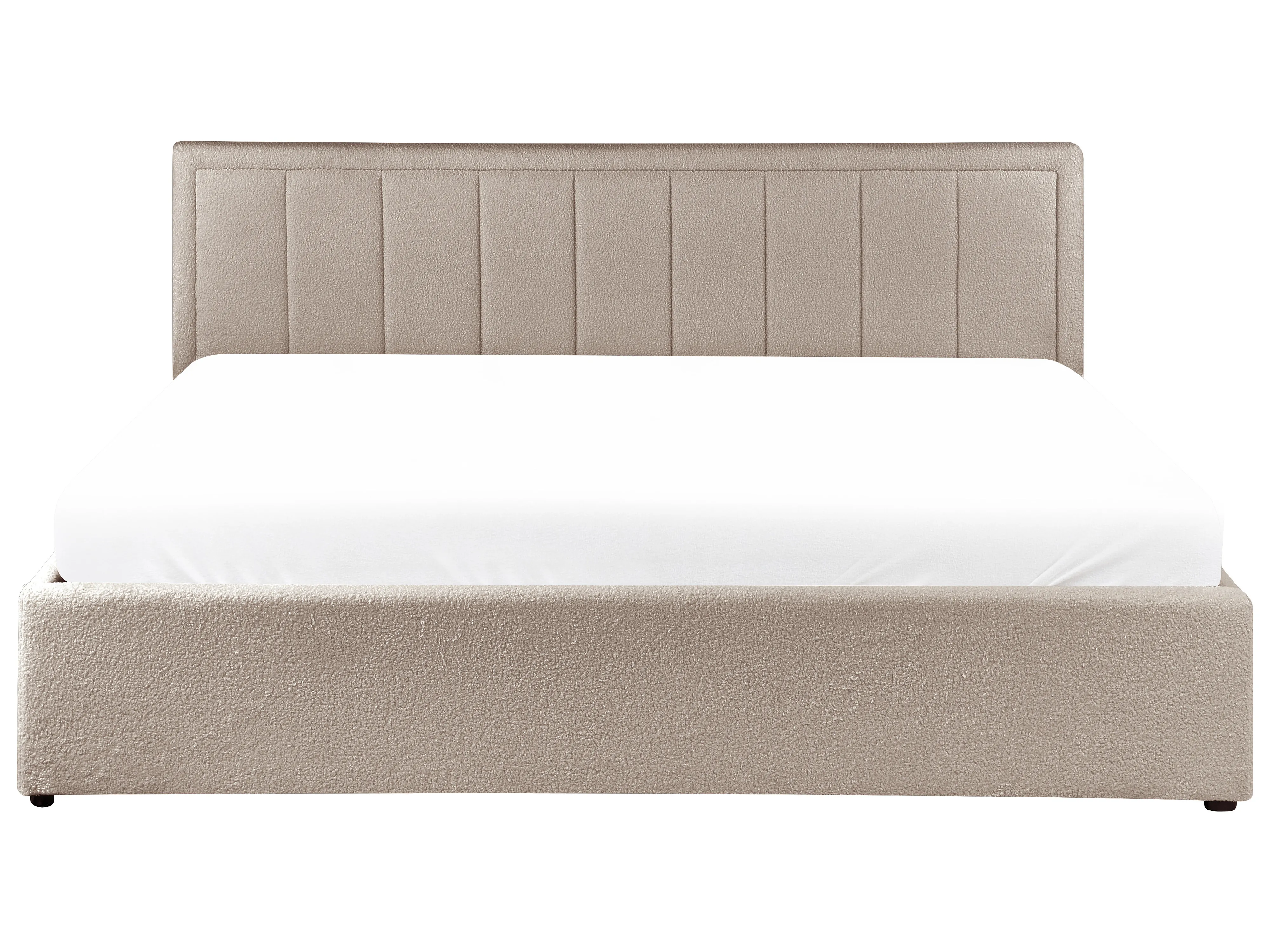Bed met opbergruimte Bouclé MONTLAUR 180 x 200 cm Taupe