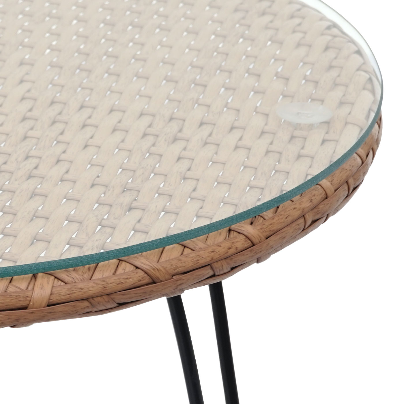 Poly-Rattan Garnitur MCW-G17, Balkon-Set Gartengarnitur Sitzgruppe Stuhl, Seil ~ naturfarben, Kissen anthrazit