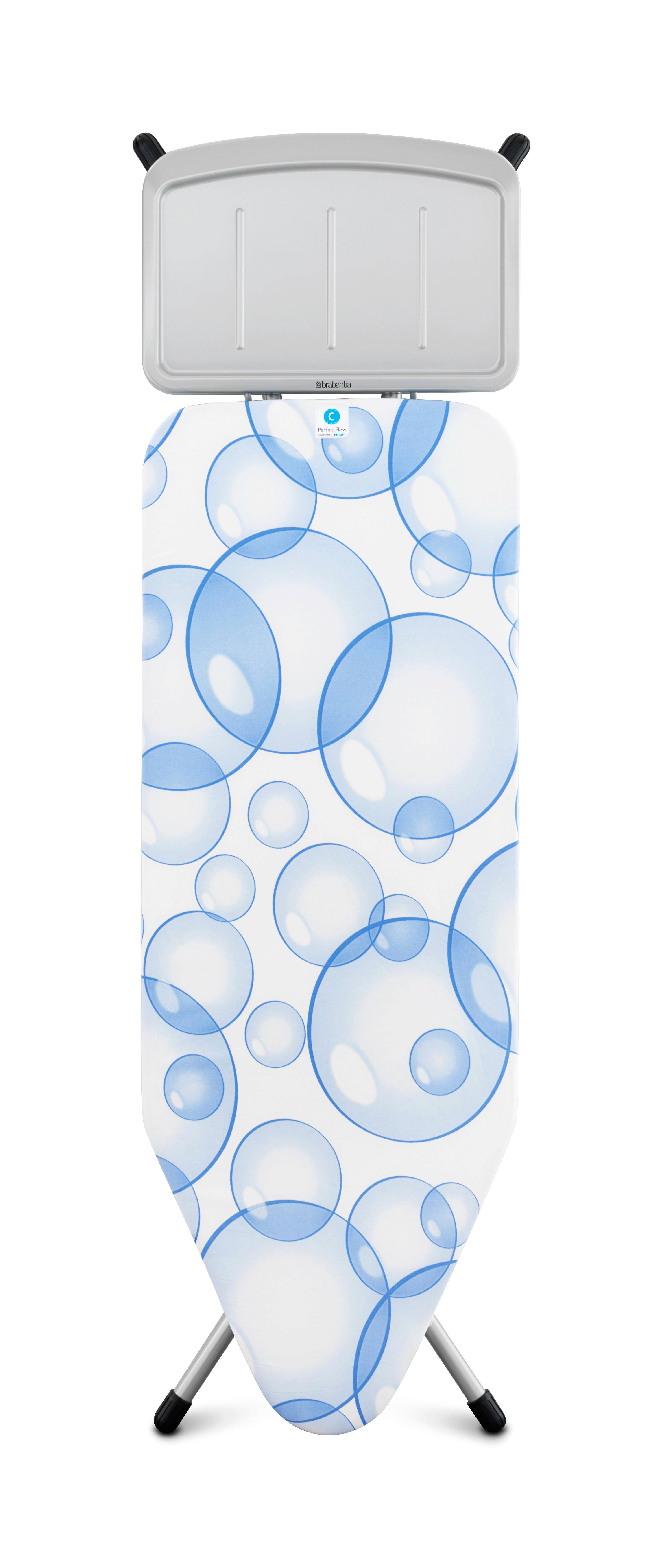 Brabantia Perfect Flow Perfect Flow Strijkplank C - met Stoomunithouder - 124x45 cm - Bubbles