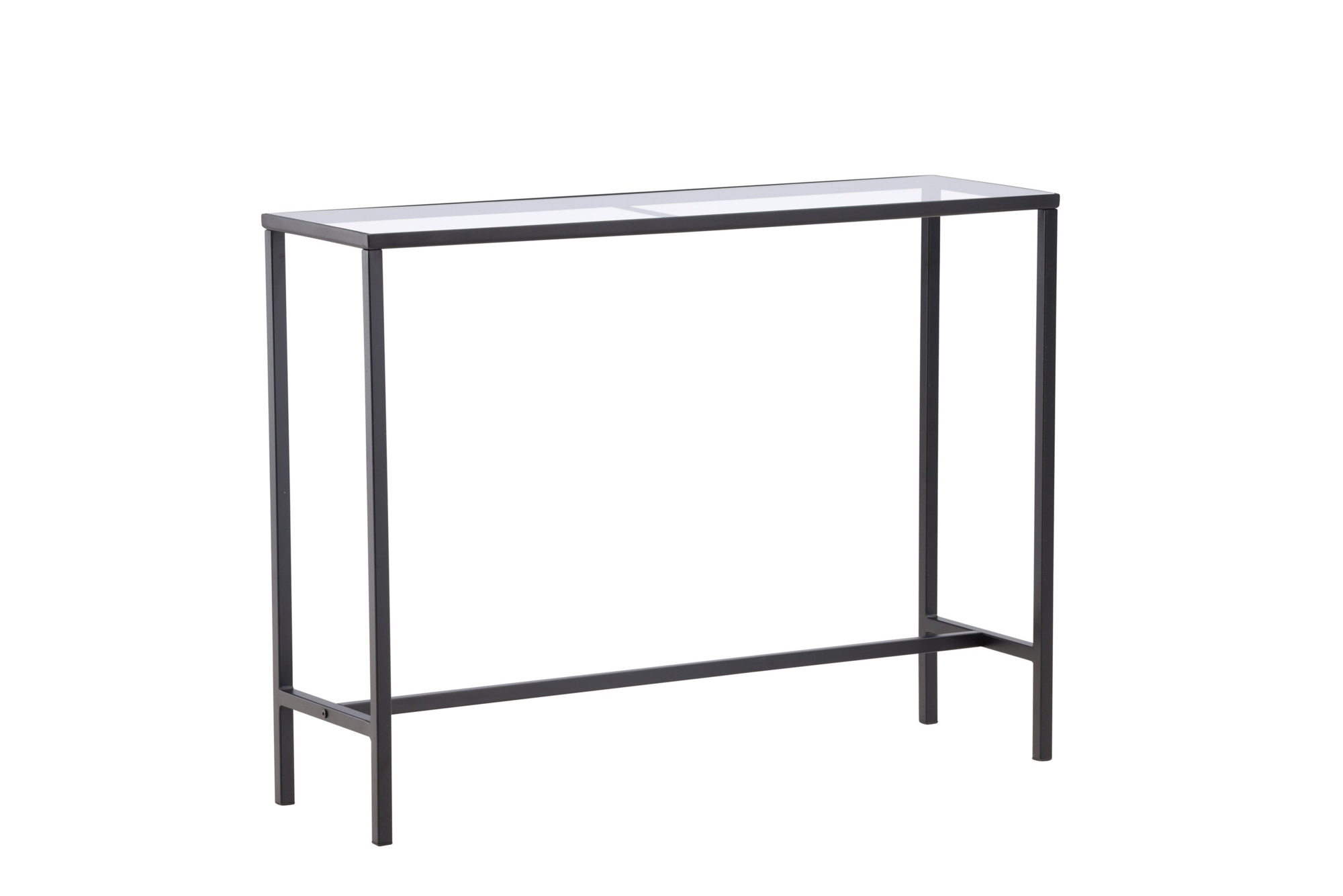 Toa Sidetable - 100 x 30 cm - Zwart met Glas