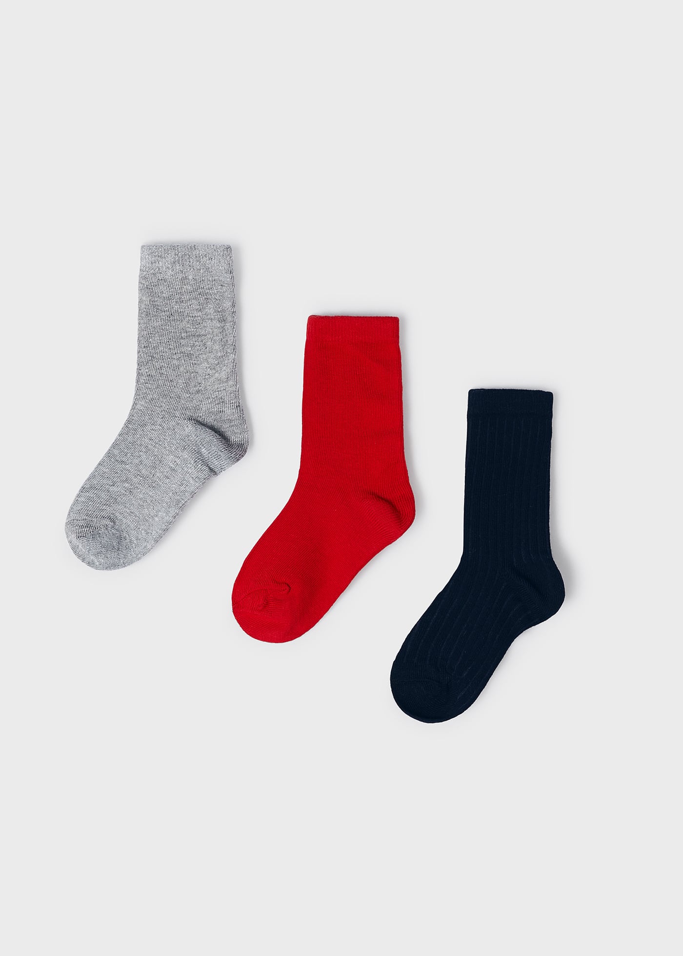 Conjunto de 3 meias lisas de algodão orgânico para meninos