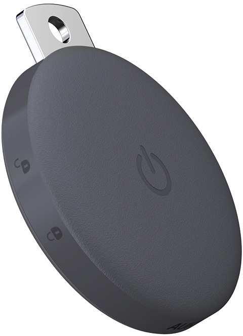 TrackMate 1 Bluetooth Keyfinder 80dB für iOS mit Apple Find My Network (TM-10 Dark FR) - Dark Grey