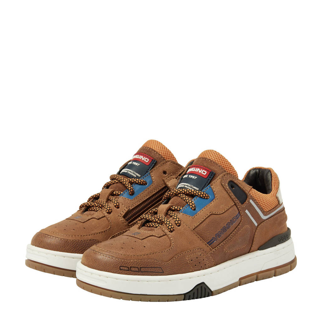 Vingino Brad Lowleren sneakers cognac