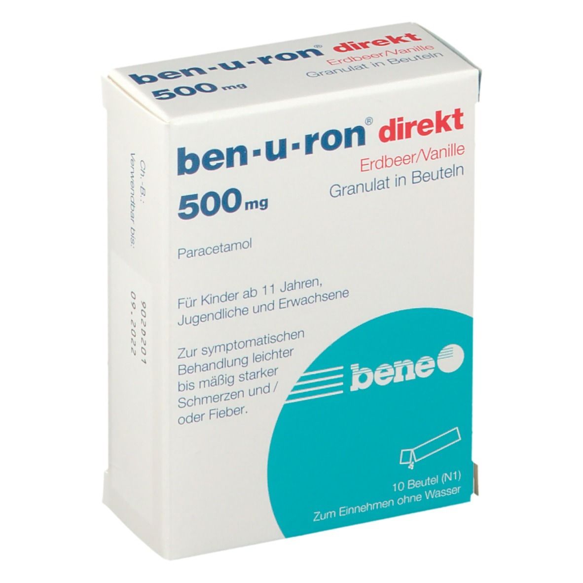 ben-u-ron® direkt 500 mg Granulat Erdbeer/Vanille