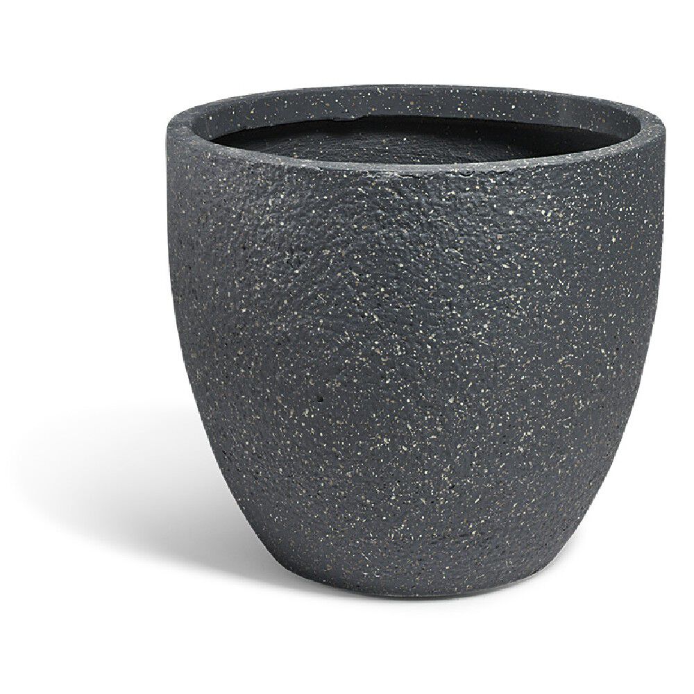 Cache pot rond en fibre d'argile effet pierre ø 47 cm noir