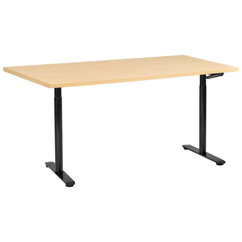 DESTINAS - Sta-bureau - Zwart/Lichtbruin - 160 x 72 cm - Vezelplaat