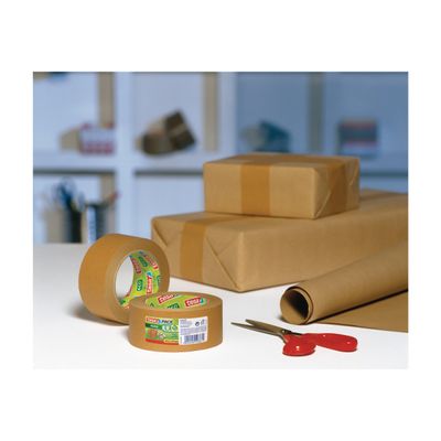 Tesapack - 6 Rubans adhésifs d'emballage - papier écologique kraft - 50 mm x 50 m