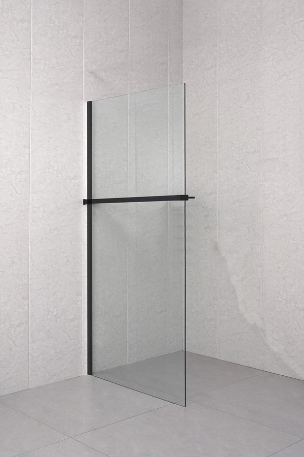 Sapho Shelf handdoekhouder en planchet voor douchewand zwart mat