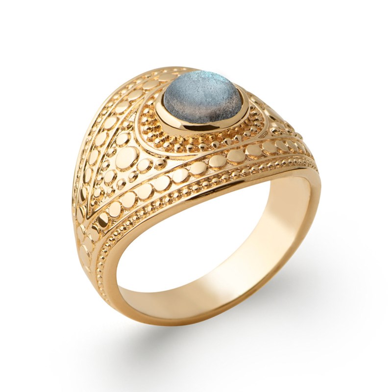 Bague Femme - Plaqué Or - Labradorite