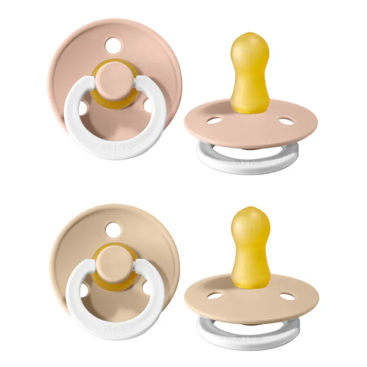 Bibs Tétines phosphorescentes en caoutchouc naturel - Set de 2 | Blush