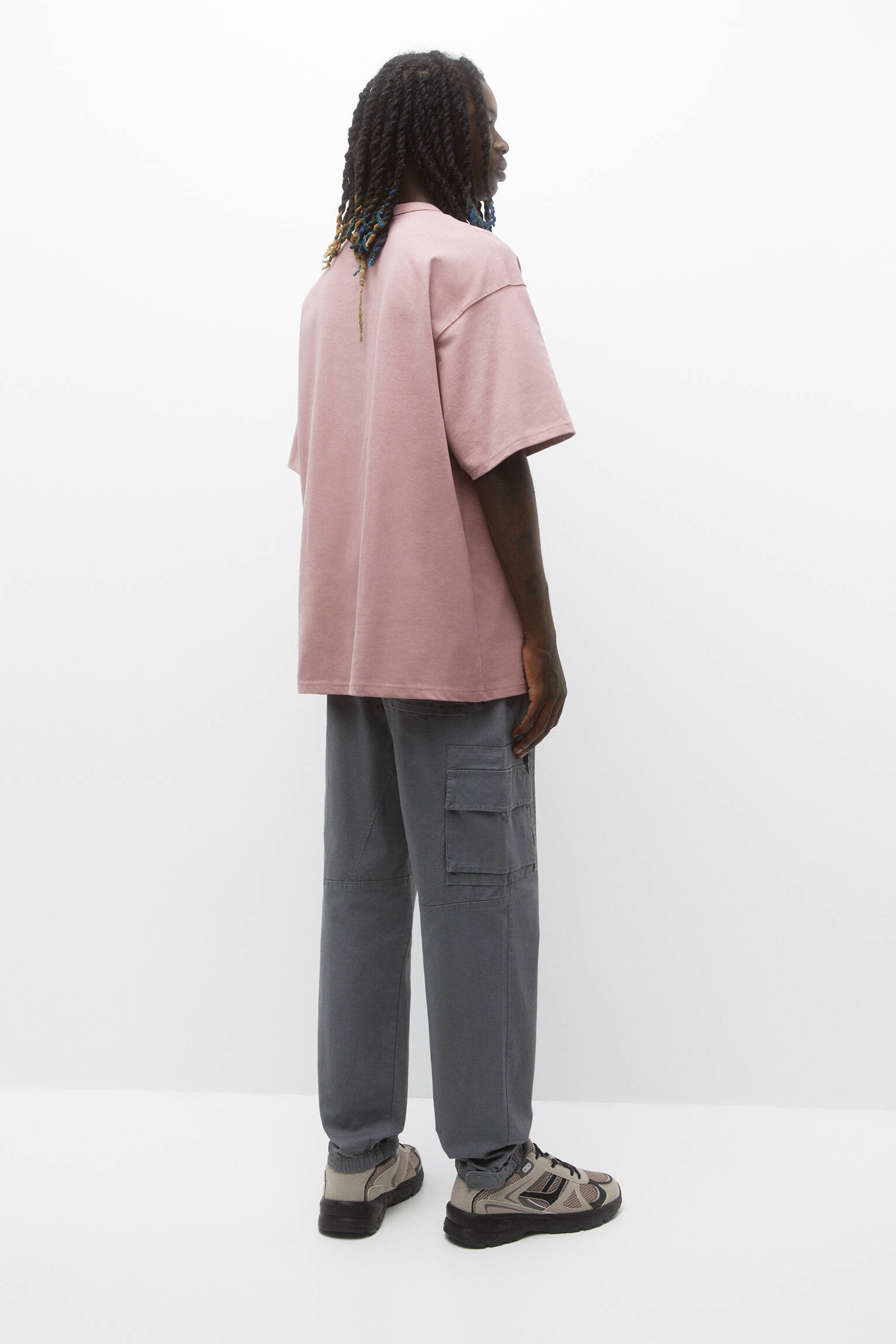 Calça cargo ripstop com barra ajustável - cinza