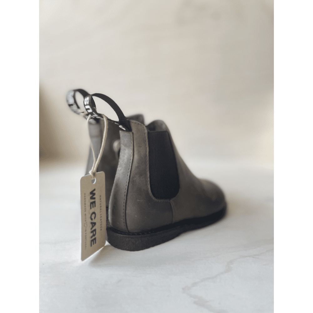 Angulus - Chelsea Boot Logotape Zipper - Dark Olive Black