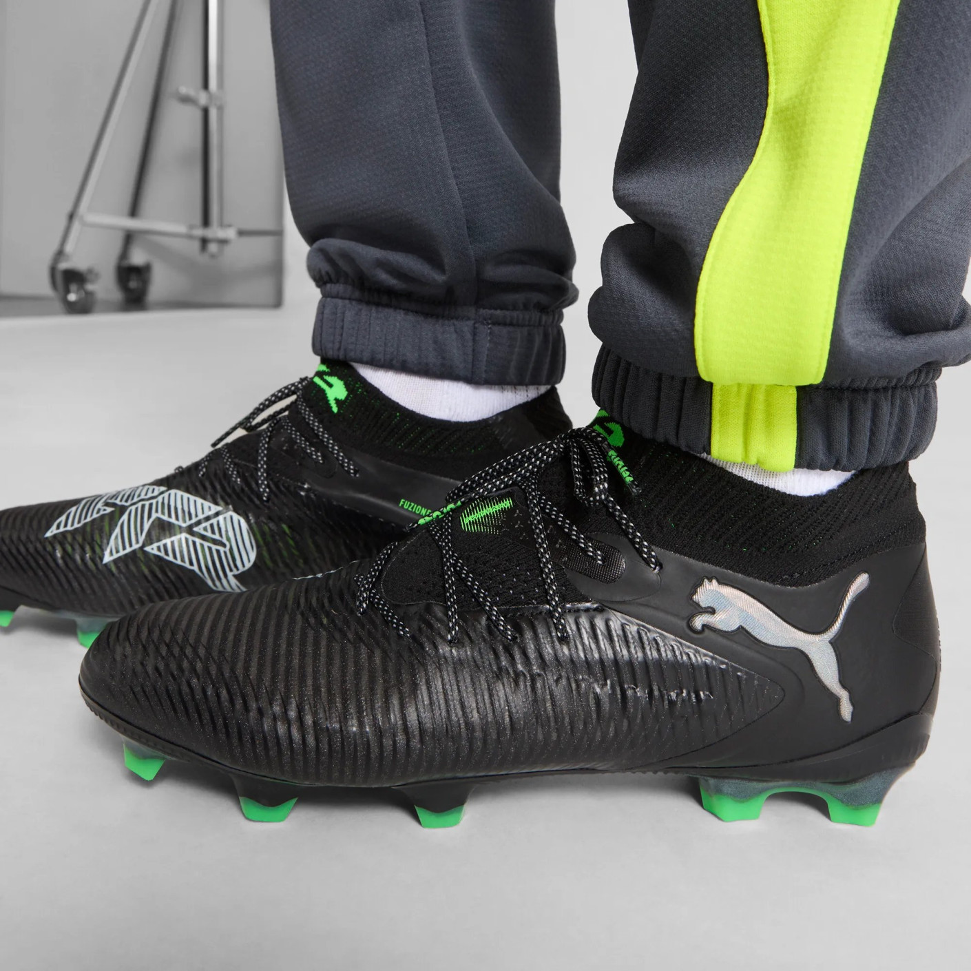 PUMA Future 8 Ultimate Gras Voetbalschoenen (FG) Zwart Grijs Groen