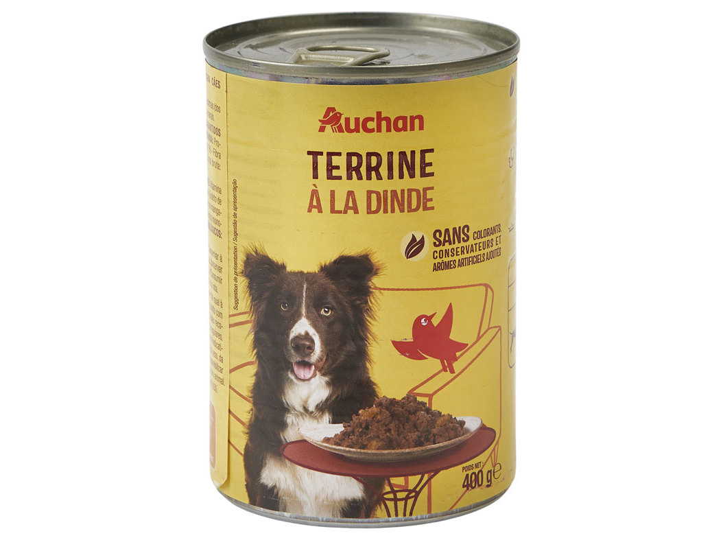 COMIDA HÚMIDA PARA CÃO AUCHAN TERRINA PERU 400 G