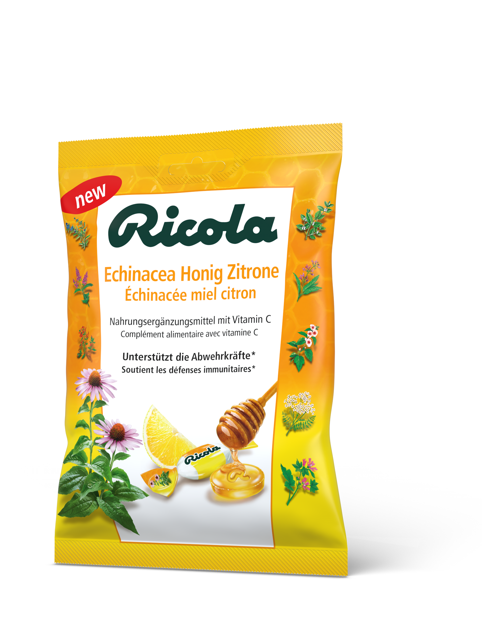 Ricola Kräuterbonbons Echinacea Honig Zitrone mit Zucker Btl 75 g
