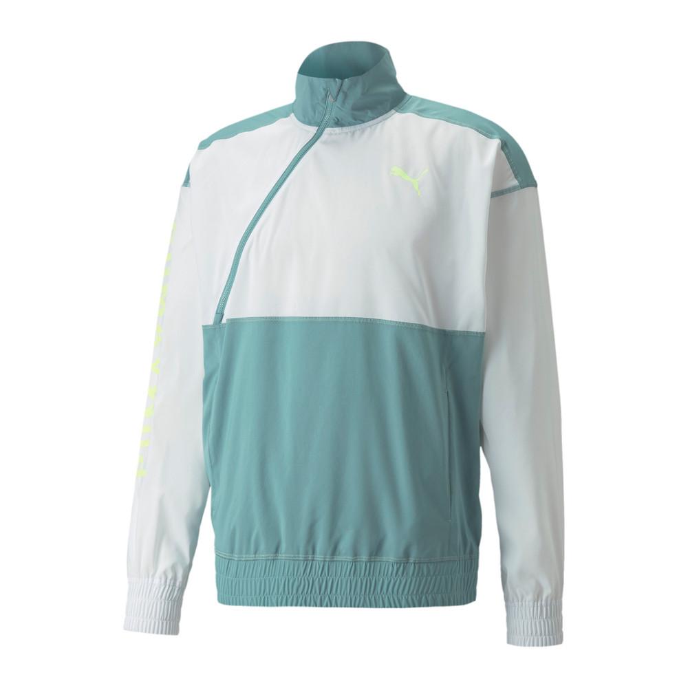 Puma Coupe-Vent 1/2 Zip Bleu/Blanc Homme Puma Train Logo
