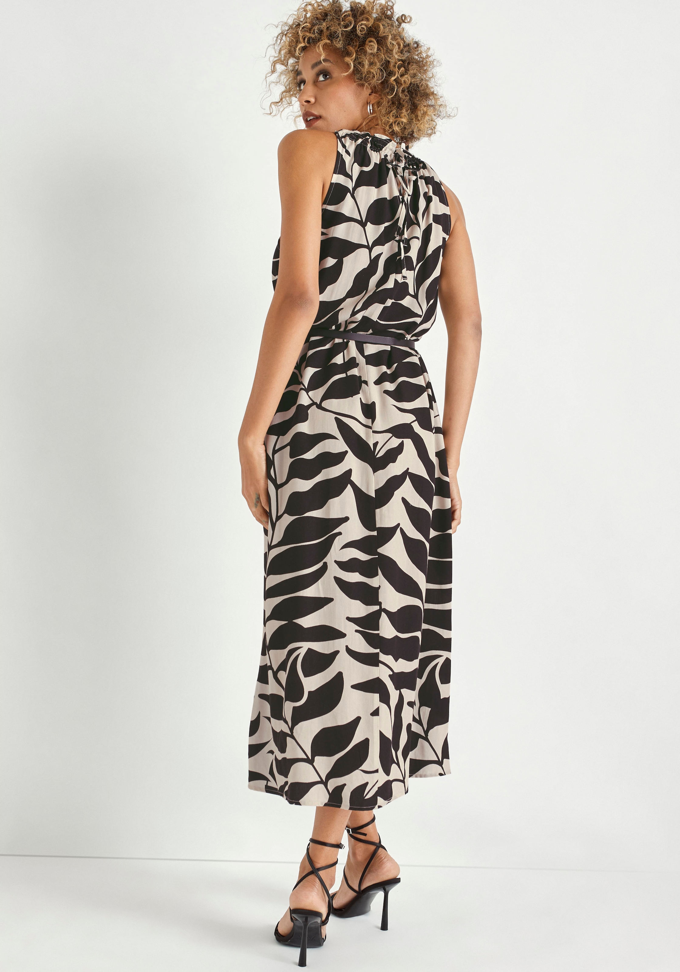 HECHTER PARIS Midikleid mit Allover-Print und Bindeband