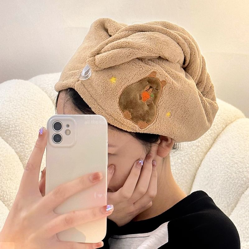 Momoi - Coral Fleece Snel Droog Haarhanddoek / Badhanddoek / Set (Verschillende Dessins)