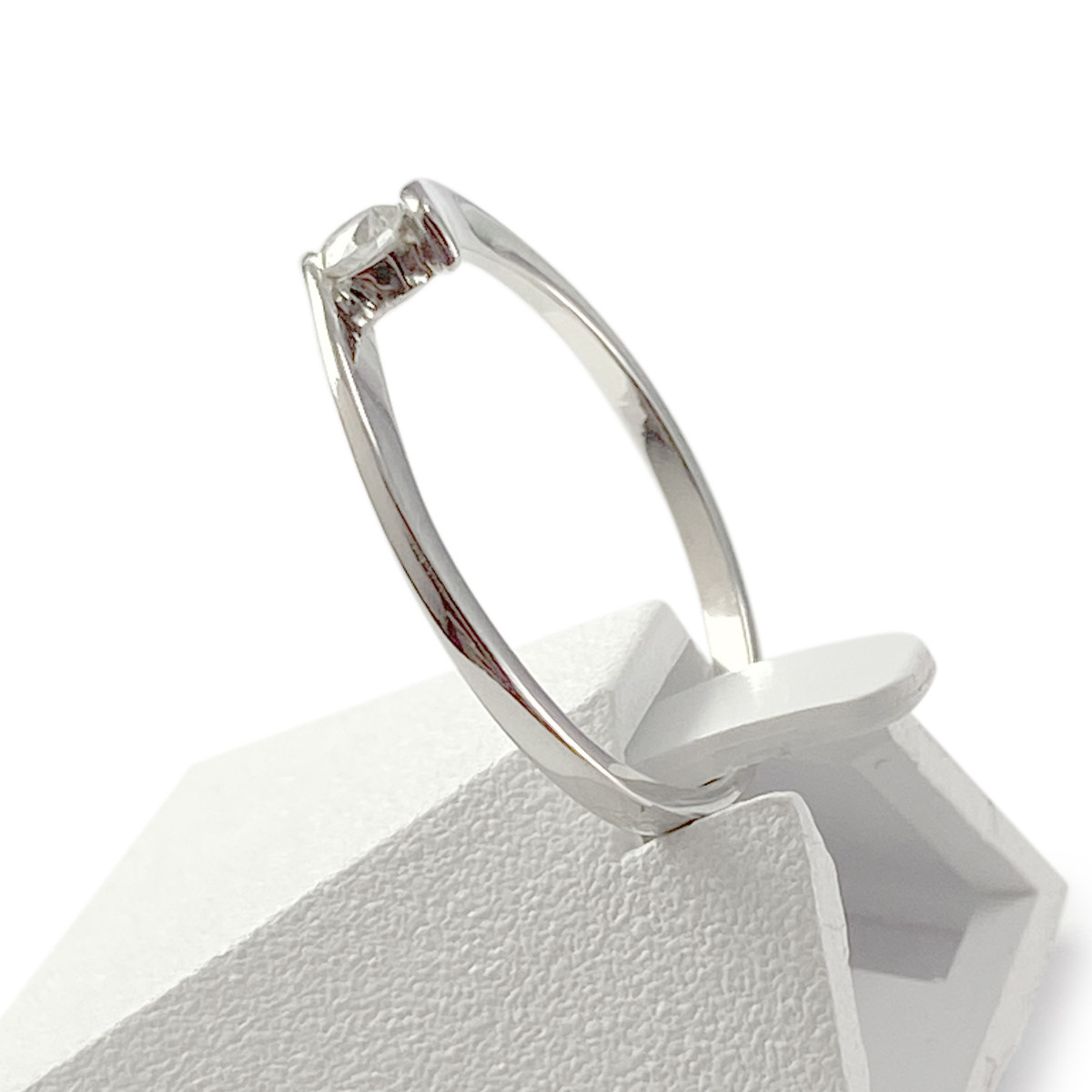 Solitaire d'occasion or 750 blanc diamant 0,10 carat
