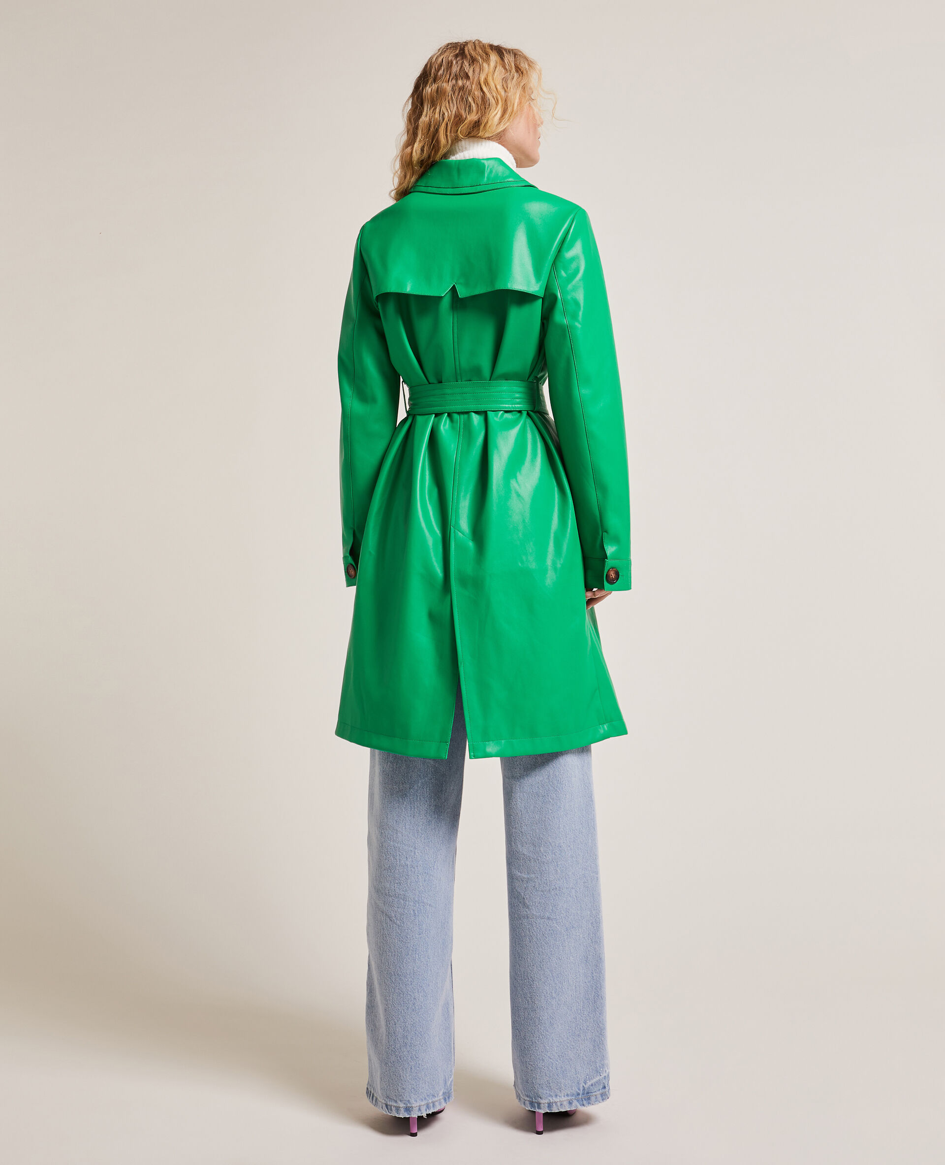Trench droit en simili - Vert