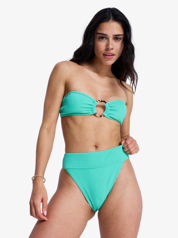 Roxy Sunshine Moderate High Leg Bas de bikini taille haute Vert Femme