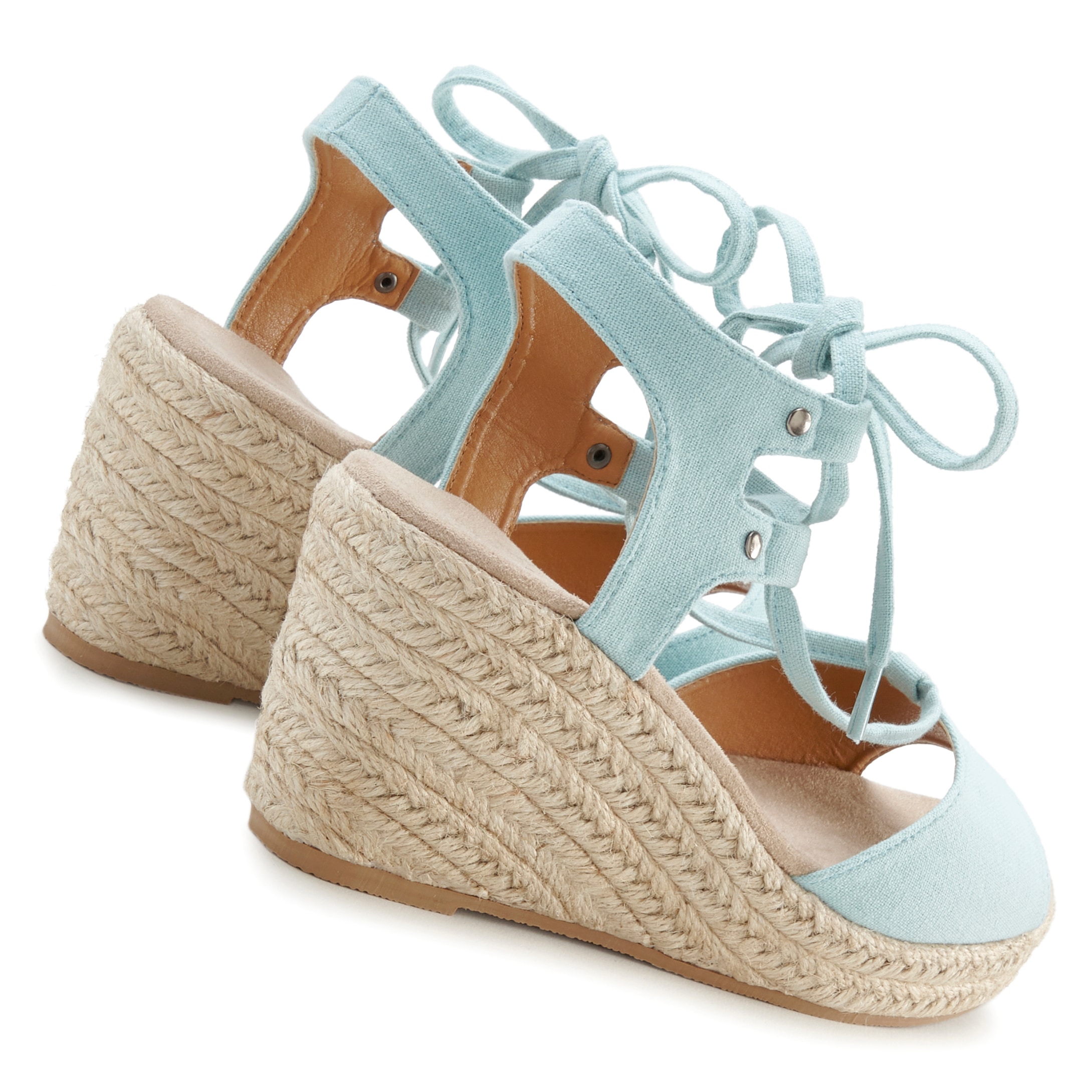 LASCANA Keilsandalette »Sommerschuh«  Sandalette, Sandale mit Keilabsatz, Bast-Optik & Schnürung VEGAN