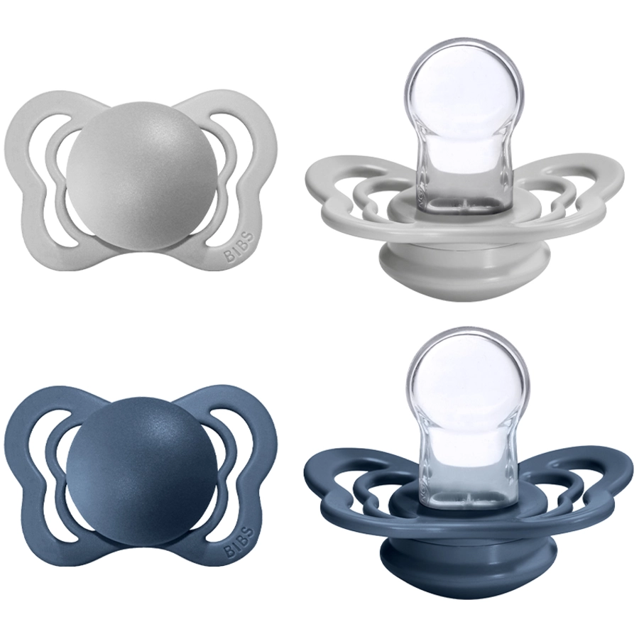 BIBS® Schnuller Couture Cloud  Steel Blue Silikon 0-6 Monate, 4 Stk.
