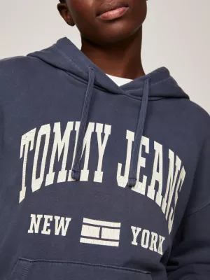 Moletom com capuz e modelagem relaxada com estampa do logo da universidade