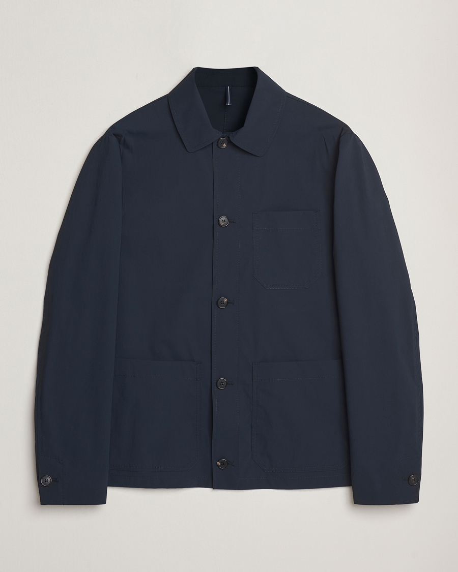 Incotex Cotton Poplin Shirt Jacket Navy