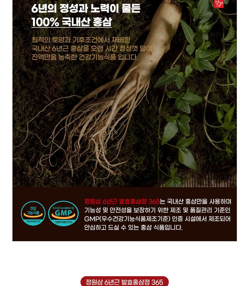 JUNGWONSAM - Koreaans gefermenteerd rood ginseng-extract 365