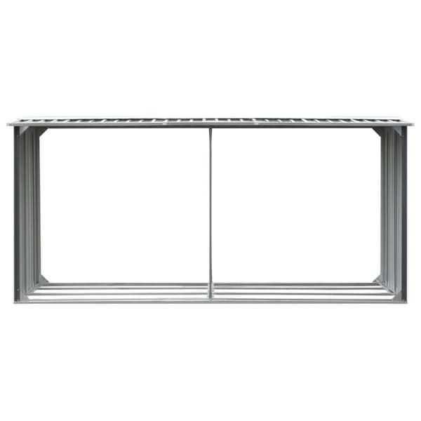 vidaXL Vedskjul galvanisert stål 330x92x153 cm grå