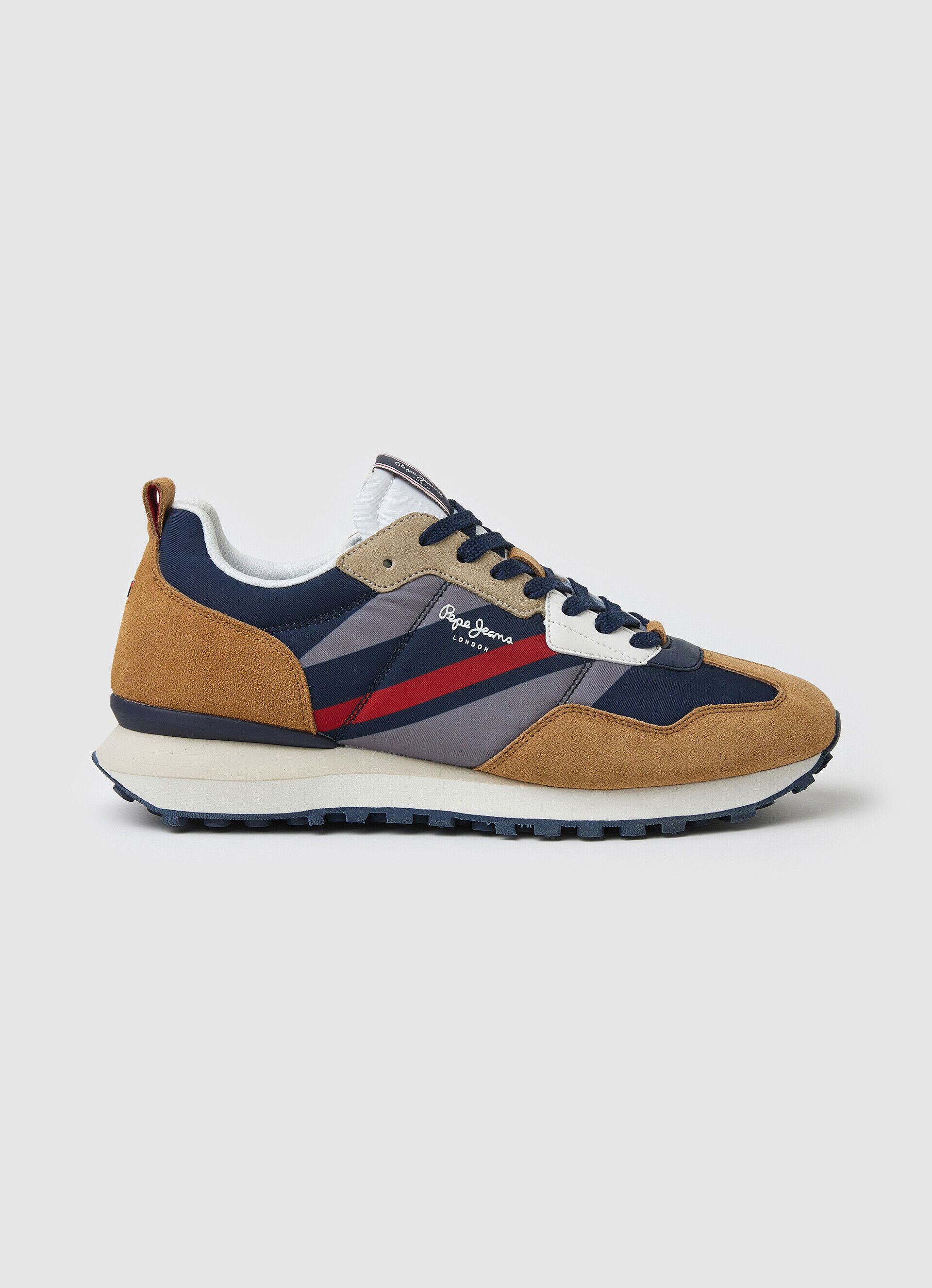 Sapatos combinados FOSTER MAN - marrom tabaco