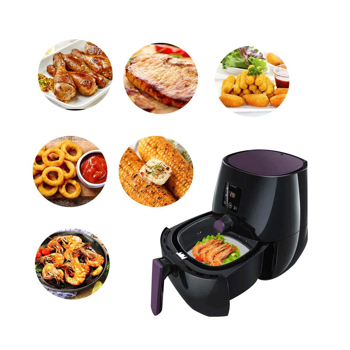 Engangsbakepapir til Airfryer non-stick 18 cm 100-pak Hvit