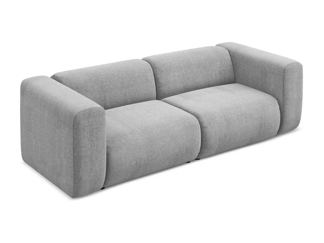 Canapé modulable 3 places en tissu chenille - gris clair - EKAHI