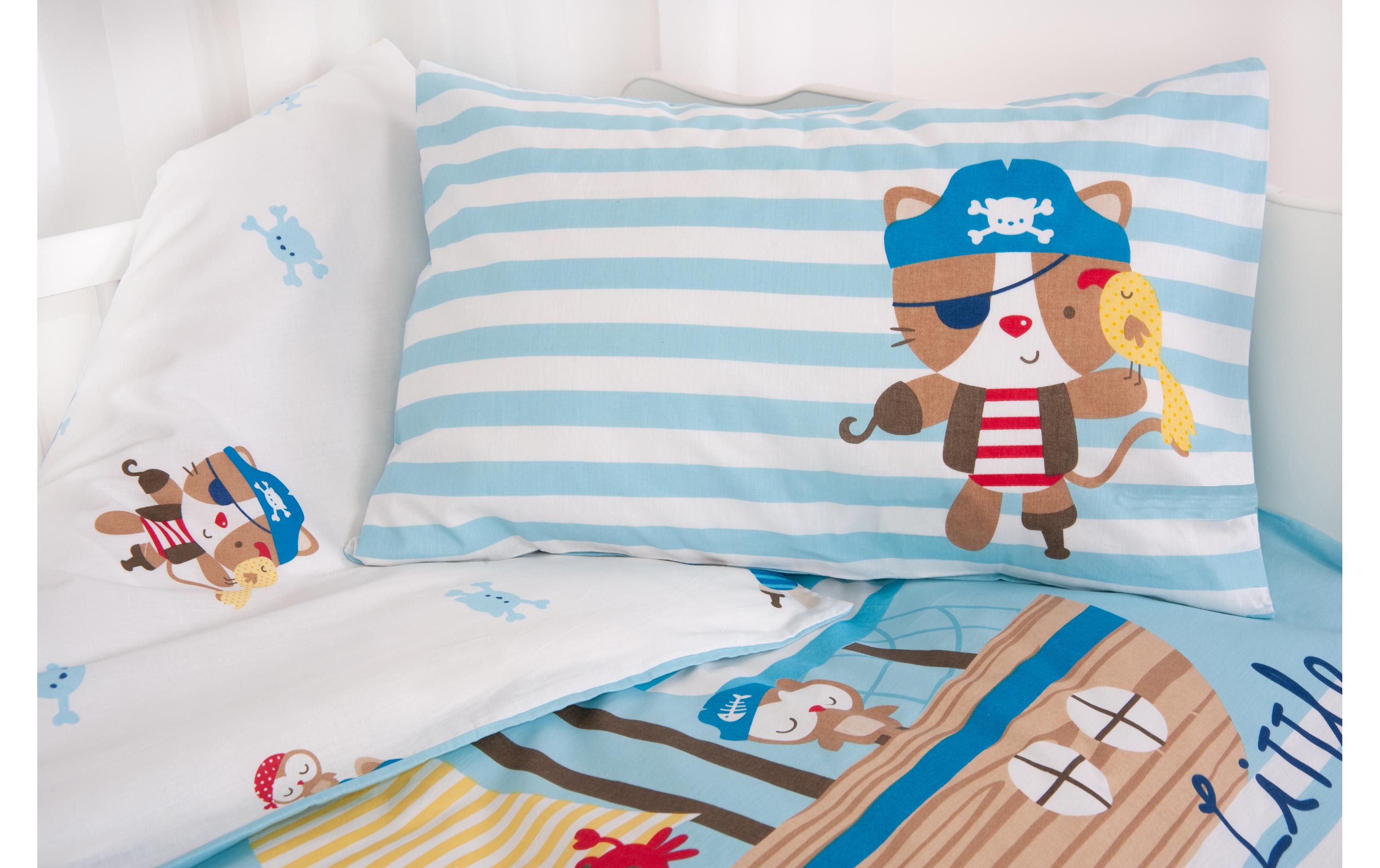 Kinderbettwäsche Little Pirate 100 x 135 cm + 40 x 60 cmBettwäsche für Kinder