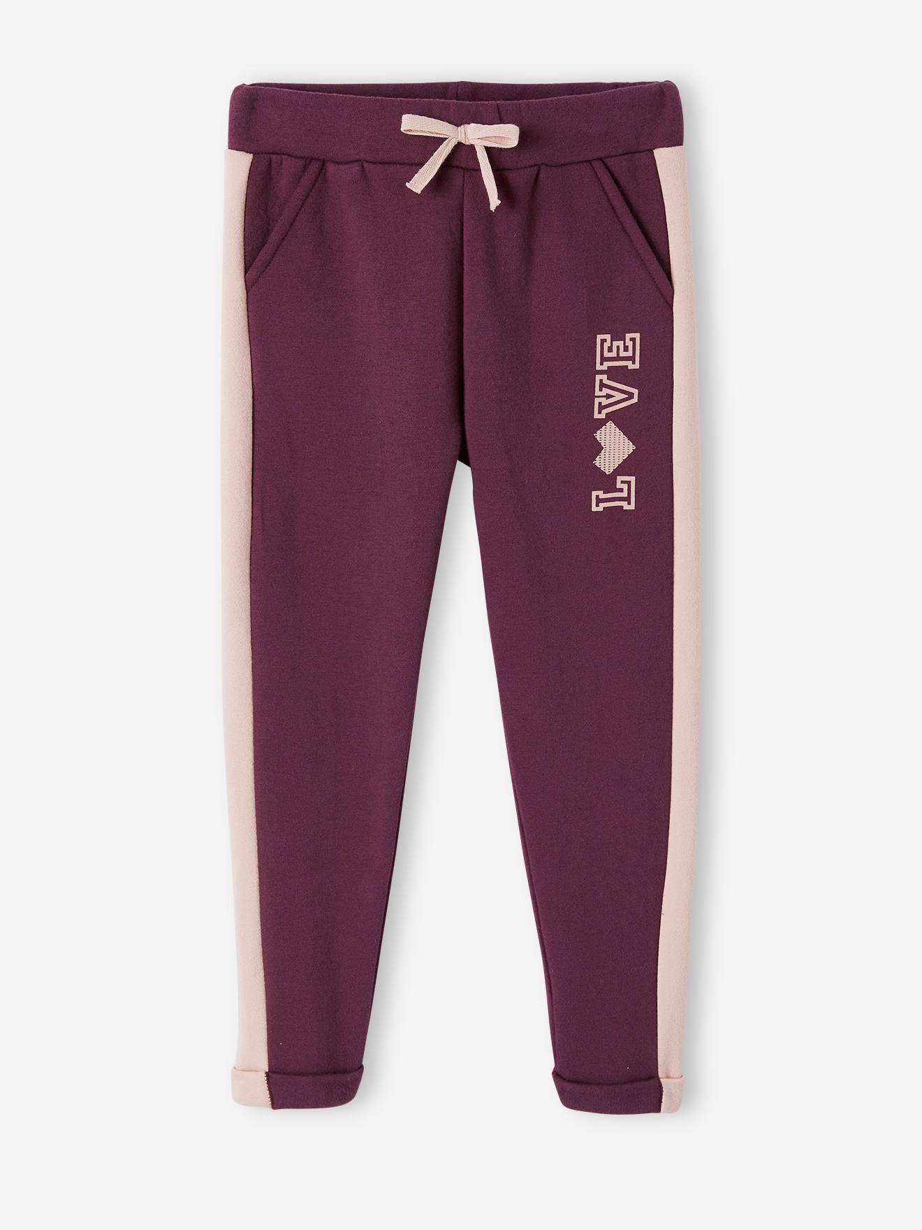 Calça de moletom feminina Clay em tecido atoalhado com listras laterais.