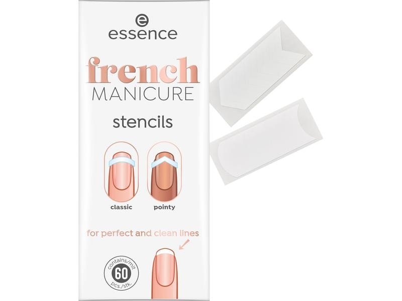essence Schablone French Manicure 01 French Tips & Tricks Schablonen für präzise French Manicure Looks und saubere Nagelspitzen