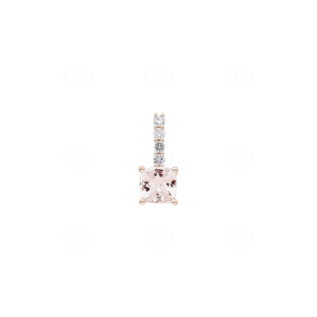 Anhänger 750/18 K Roségold mit Morganit & Diamanten 0.09 ct H/si