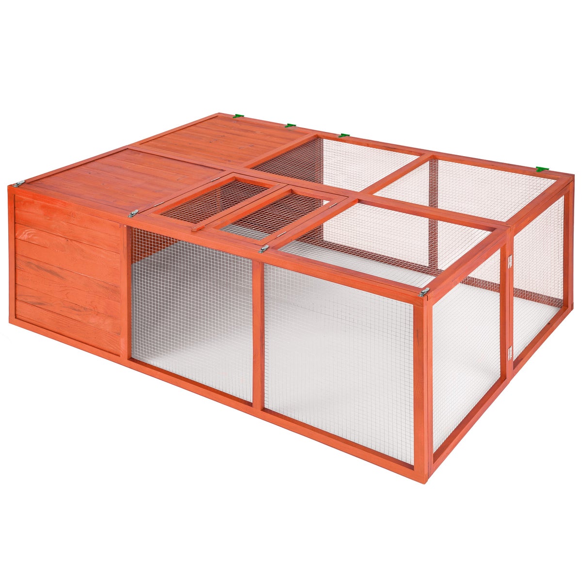 tectake Chip houten konijnenhok, 159 x 109 x 55 cm