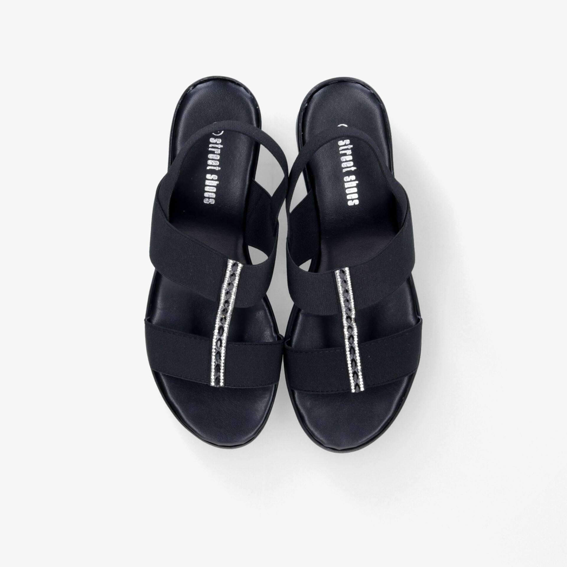 street shoes Damen Keilsandalen schwarz