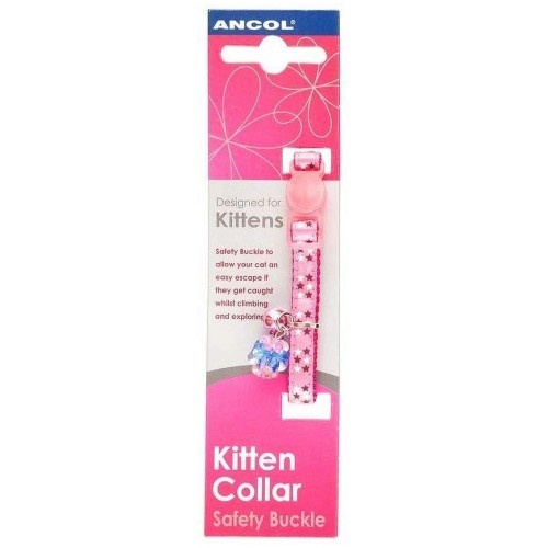 Coleira rosa luxuosa para gatinhos
