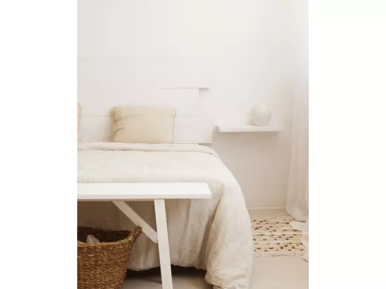 Tête de lit en bois de pin blanche 160x80cm - FLANDES - DECOWOOD