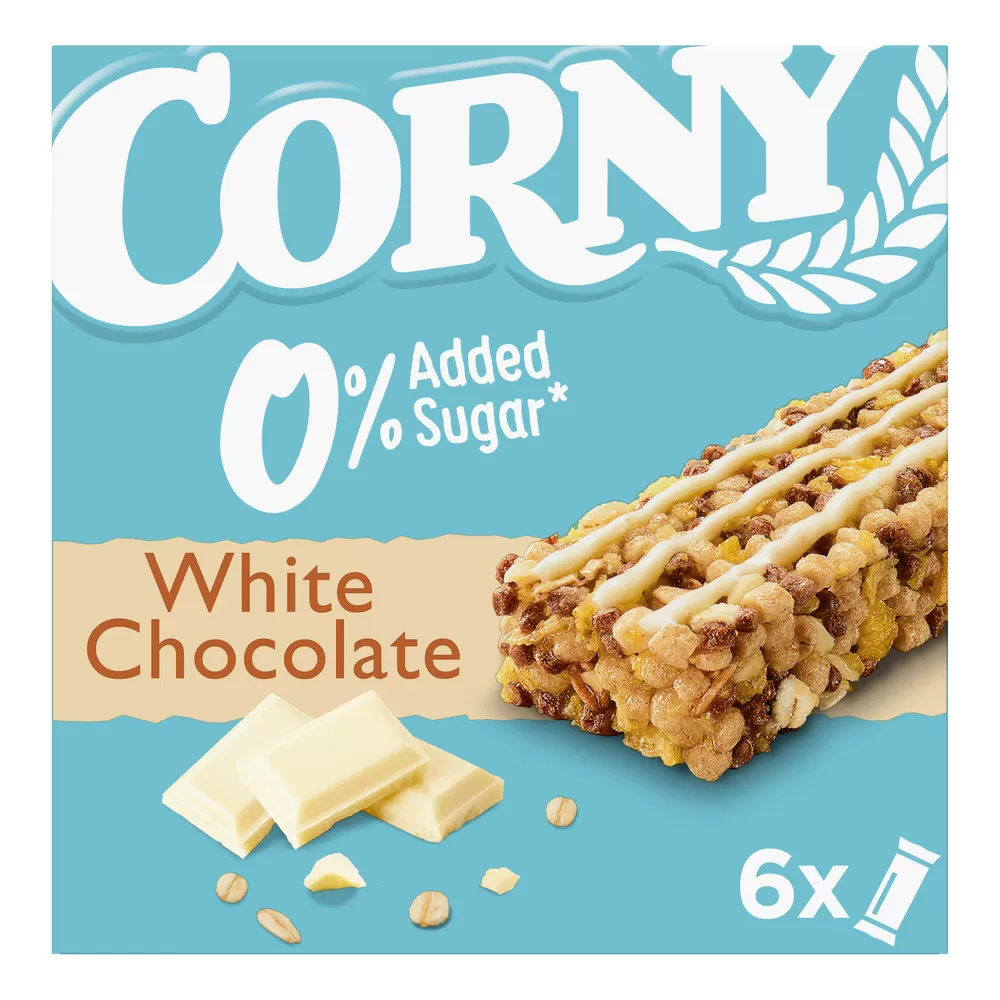 Corny 0% Added Sugar White Chocolate 6 x 20 g