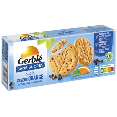 Sablés orange pépites de chocolat - 12 x 132 g