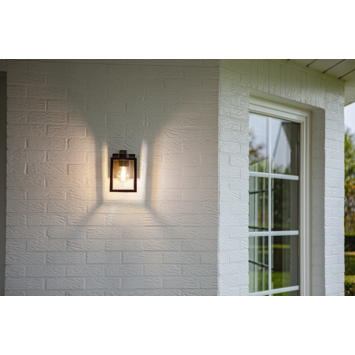 Lutec buitenwandlamp Shiva E27 mat zwart