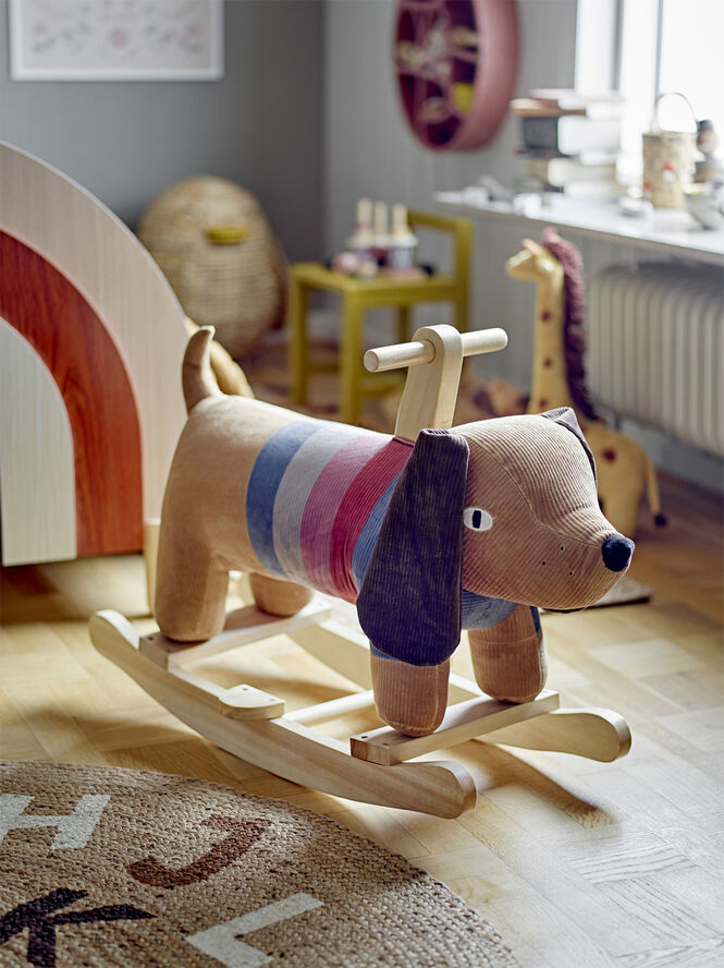 Bloomingville Mini Charlie Gyngehest, Hund, Brun, Polyester Brun