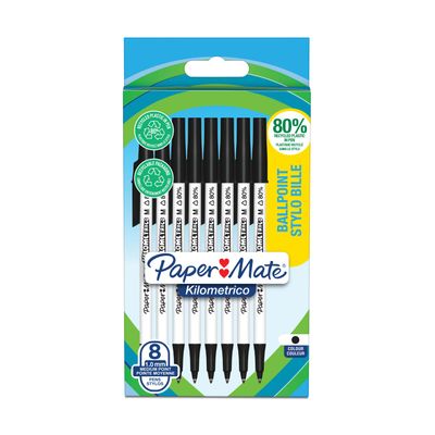 Paper Mate Kilometrico - 8 Stylos à bille - noir